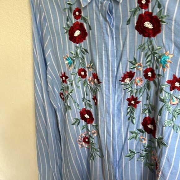 Picket Anthro brand button down shirt Sz L impeccable - Picture 5 of 9